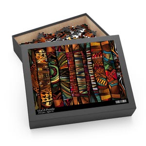 Puzzle, décoration murale à imprimé africain, cadeau culturel noir, 120 pièces, 252 pièces, 500 pièces, petite boutique noire, cadeau design imprimé africain