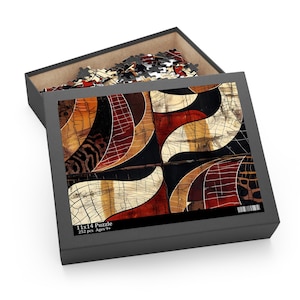 Puzzle, puzzle de 500 pièces, motif tribal abstrait africain, entreprise appartenant à des noirs, 500 pièces, cadeau abstrait unique, puzzle d&#39;art africain, cadeau