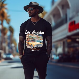 Los Angeles Ca Street Culture Unisex T-Shirt, Black-Owned Shop, Urban Style Tee Shirt, LA Graphic Tee, Hip Hop Fashion Shirt,1960 Streetwear