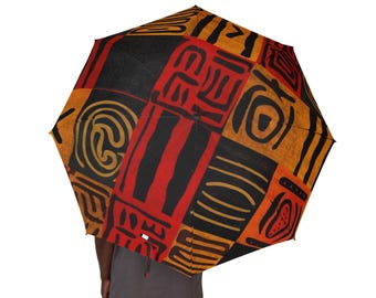 Kente Cloth Diamond Print Foldable Umbrella, Black History Month