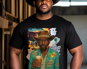 Black Urban Cowboy T-Shirt: Unisex Wild West Vibes Tee
