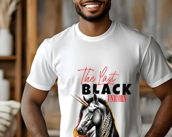 T-shirt La dernière licorne noire : chemise unisexe en coton épais