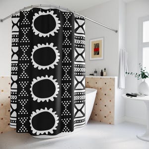 Afrocentric Shower Curtains, African American Bathroom Decor, Black History Month Gift, Ethnic Home Decor, Unique Shower Curtain Design,