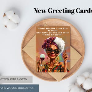African American Greeting Cards, Funny Mature Women Cards, Black Cultural Gift, Multi-Design Cards, Playful Art Cards for All Celebrations