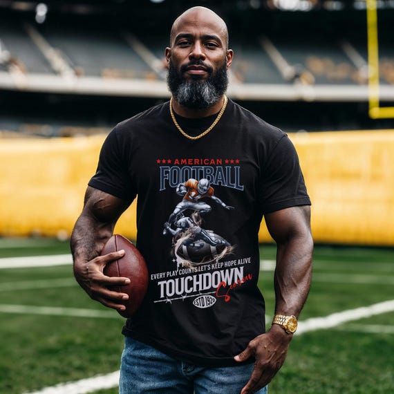 Football Touchdown Softstyle Tee: Game Day Apparel, USA Made