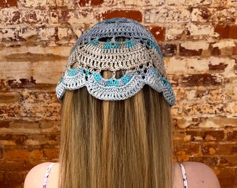 Cloud Drift Crocheted Bandana 100% cotton