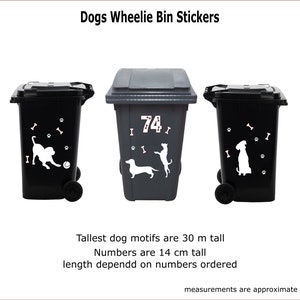 Wheelie Bin, Trash Can, Dogs with Bones and Paws, your Door Number