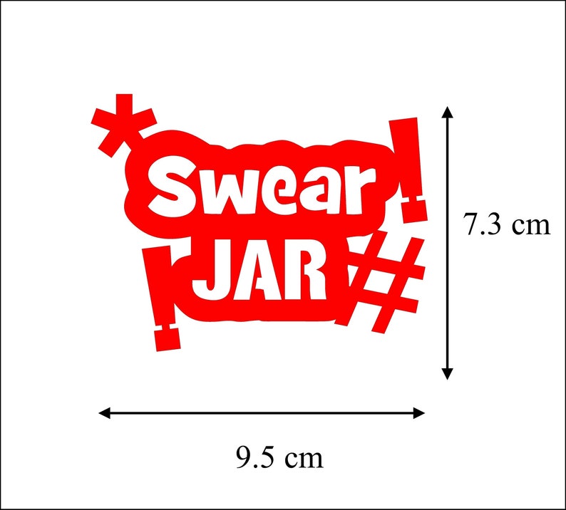 swear jar vinyl decal sticker for jars containers with