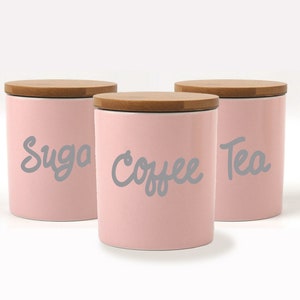 Tea, Coffee, Sugar Stickers for Jars, Caddies, Canisters - 16 Colours. Set 2