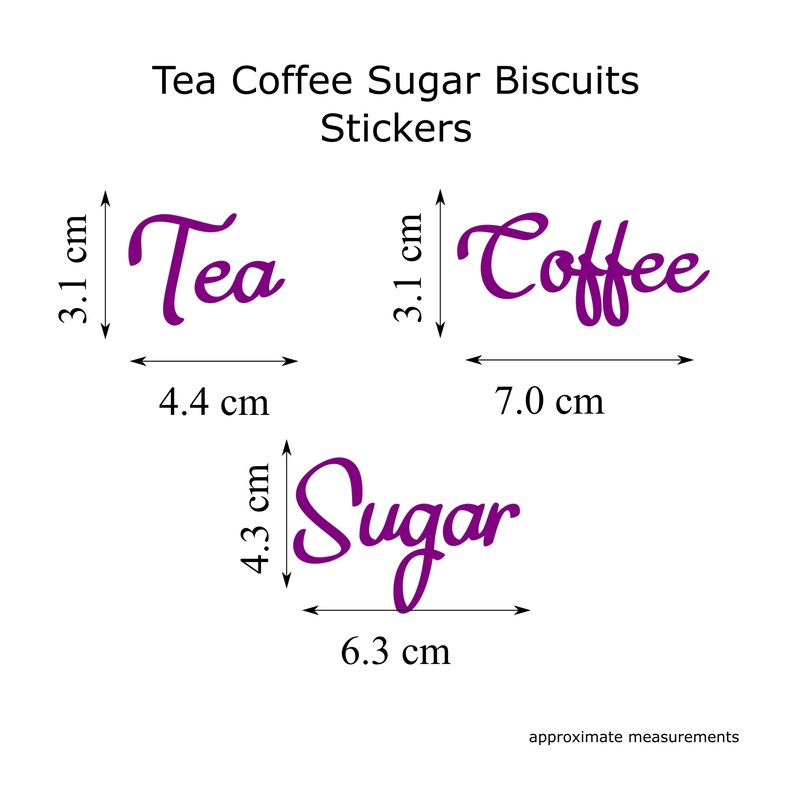 Tea Coffee Sugar Stickers for Jars Caddies Canisters 15 Etsy