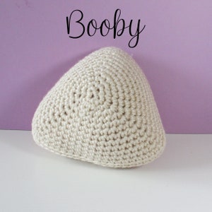 Single Booby, Crochet Breast Prosthetic, Mastectomy, Breast Cancer, Transgender. With Cotton Drawstring Bag & Pink Ribbon Logo Ready to Ship