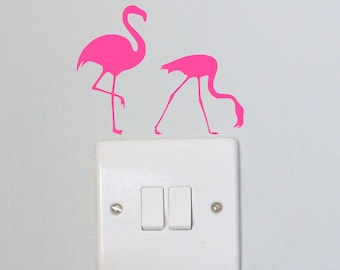 2 Flamingos, 2 sizes,  Vinyl Wall Art, Decal, Sticker,