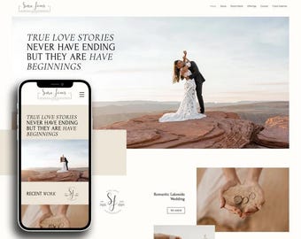 Modelo de site de fotografia, site WIX para fotógrafos, web design Boho, portfólio de fotógrafo de casamento, layout Wix criativo, comércio eletrônico