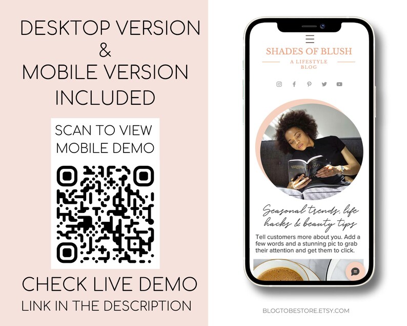 WIX site Template, Lifestyle Coach Theme, Blogger, Influencer