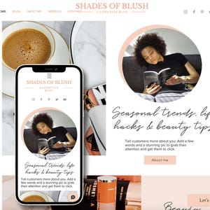 WIX Website Template, Lifestyle Coach theme, Blogger, Influencer template, Boho Website design, Creative wix layout