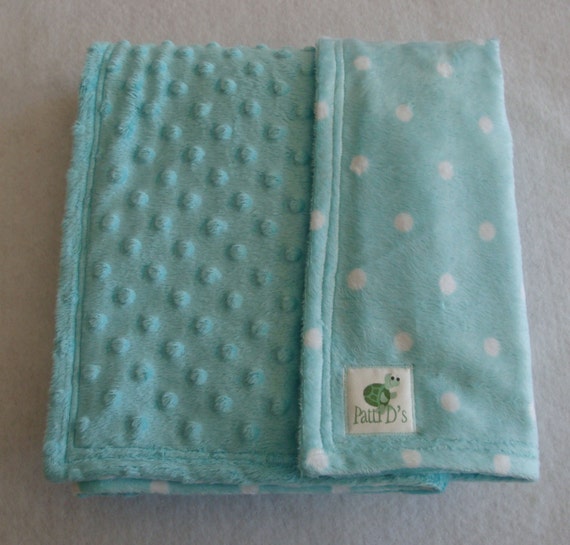 Items similar to Aqua dots baby blanket on Etsy