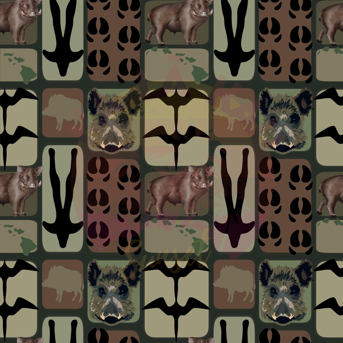 Boar Pattern Boar Hunter Seamless Pattern - Etsy