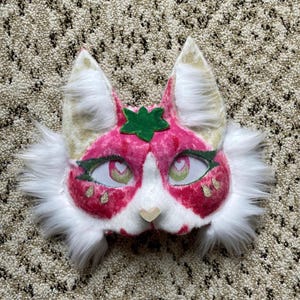 Strawberry cat therian mask - summer collection