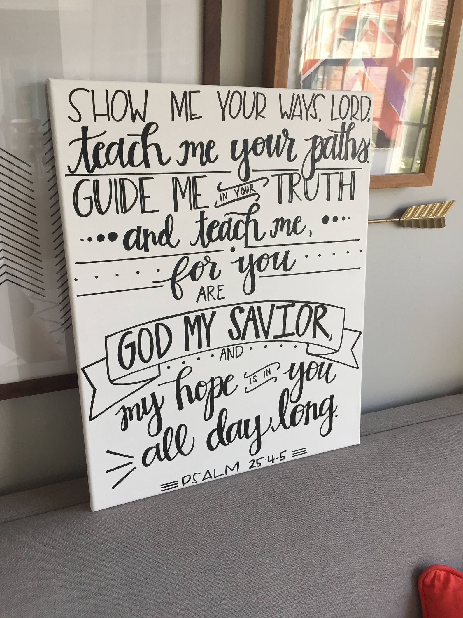 Psalm 25 4 5 Handlettered Canvas 16 X 20 Etsy Psalm 25 4 5 handlettered canvas 16 x 20 etsy