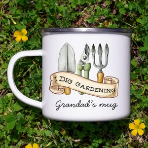Father&#39;s Day Gift,Grandpa Gift,Garden Lover Mug,Enamel Camp Cup