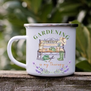 Father&#39;s Day Gift,Grandpa Gift,Garden Lover Mug,Enamel Camp Cup