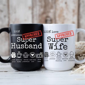 Couple Black and White Coffee Mugs, Valentines Day Mug,Anniversary Gift, Father&#39;s Day Gift,Wedding Gift For Couple,Bride and Groom Sets