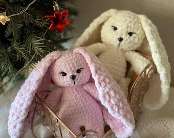 Crochet Amigurumi Bunny: Handmade Plush Rabbit Toy, Nursery Decor