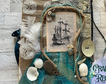 Handmade Nautical Junk Journal, Handbound