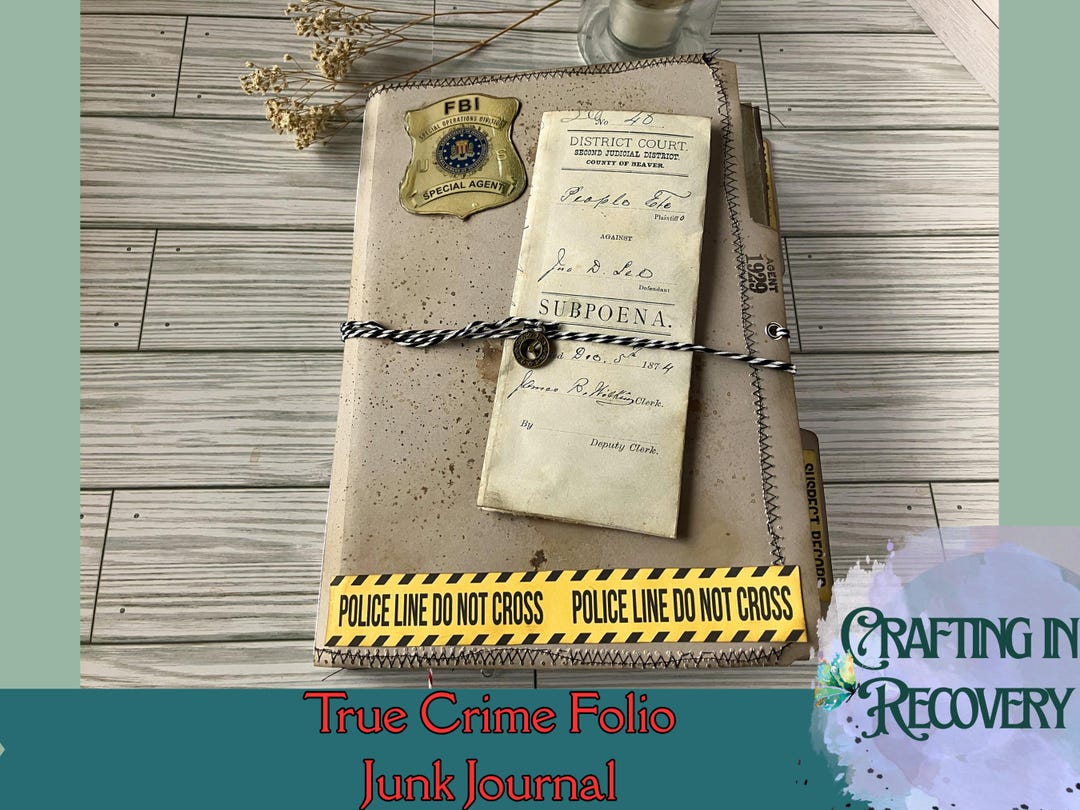 True Crime Folio With Removable Junk Journal, Handmade, Hand Bound - Etsy