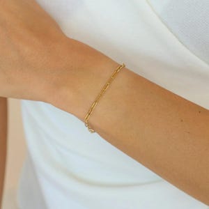 Gold Dainty Paper Clip Chain Bracelet with Toggle Clasp, 4*8mm Tiny Chain Bracelet, Dainty Bracelet, Christmas Gift for Wife&Girlfriend*BR32