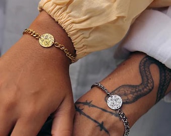 Pulsera de constelación, regalos personalizados, pulsera con nombre grabado, regalos de cumpleaños de enero, regalos de febrero para Capricornio, Acuario, Piscis y Aries *REGALOS CON MAPA ESTELAR*