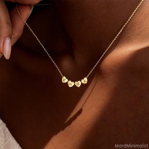 Tiny Initial Heart 3D Charm Necklace, Custom Gold Letter Necklace, Family Necklace, Womens Necklace, Personalized Gift, Gift for Mom*NE104