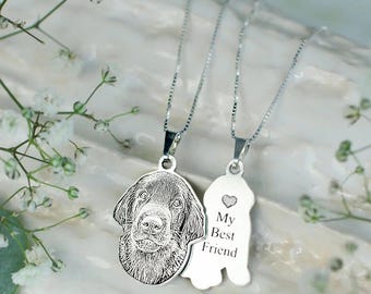 Collar con retrato personalizado de mascota, collar con nombre de mascota personalizado, collar con foto de perro, regalo conmemorativo para perros/gatos, regalo por la pérdida de una mascota, regalo para el Día de la Madre