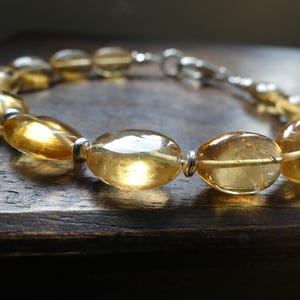 Rare Natural Citrine Bracelet, November birthstone, Men&#39;s Bracelet, Brazilian Citrine, Gemstone Bracelet, Spirit Feather Jewelry