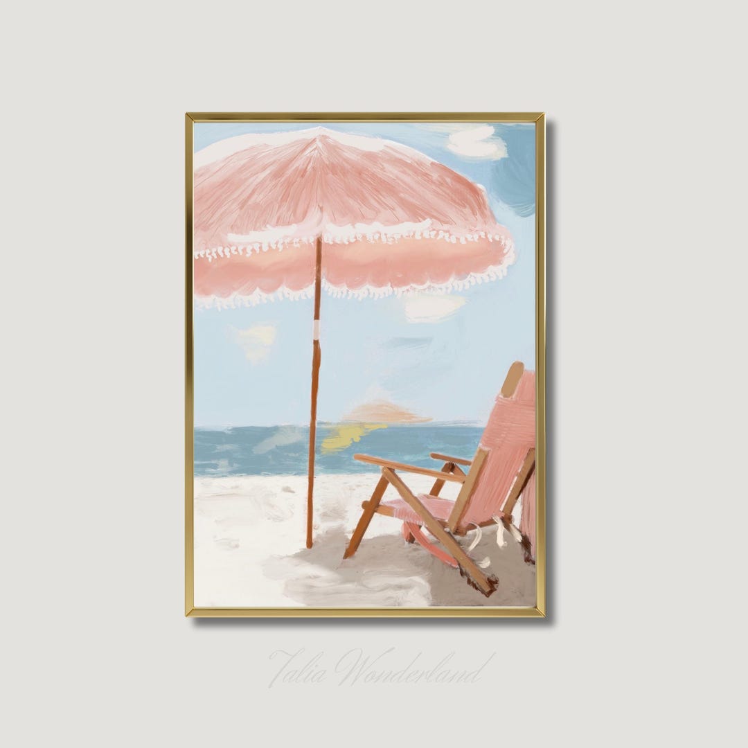 Beach Summer Art Print : Coastal Pastel Oil Painting (digital Download