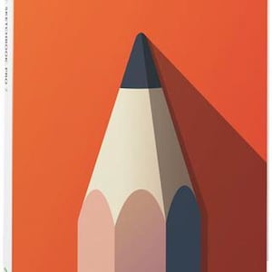 May include: An orange background with a large, stylized pencil illustration. The pencil is white, beige, and navy blue. The text "30 Day Sale" is in blue, and "AUTODESK SKETCHBOOK PRO 7" is in white.