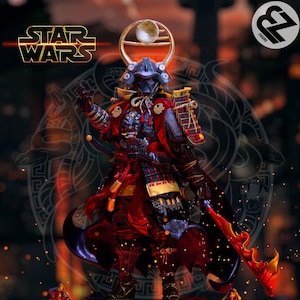 Samurai Darth Vader from Star Wars 3D STL Figure Files for 3D Printing - 3D Sculpture Files - Downloadable Model Files .STL