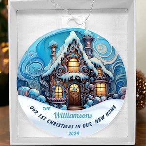 Unser erstes Weihnachten in unserem neuen Zuhause Acryl Ornament, Weihnachtsgeschenk, Andenken 2024 Geschenk für neue Hausbesitzer, Einweihungsparty Geschenk, Brautpaar Geschenk