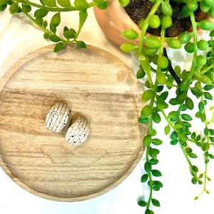 Neutral Speckled Huggies, Polymer Clay Earrings, Hoop Earrings, Statement Earrings, Handmade Earrings, Lightweight Earrings, Hypoallergenic
