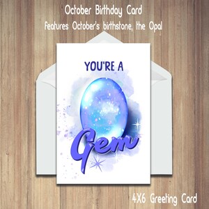 Vous êtes un bijou ! Carte d'anniversaire, carte de remerciement, carte « Juste parce que », carte d'anniversaire d'octobre, art mural, carte d'amitié, carte d'encouragement