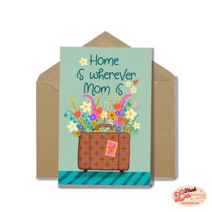 Maman est chez elle où que vous soyez - Carte de voeux pour la Fête des Mères