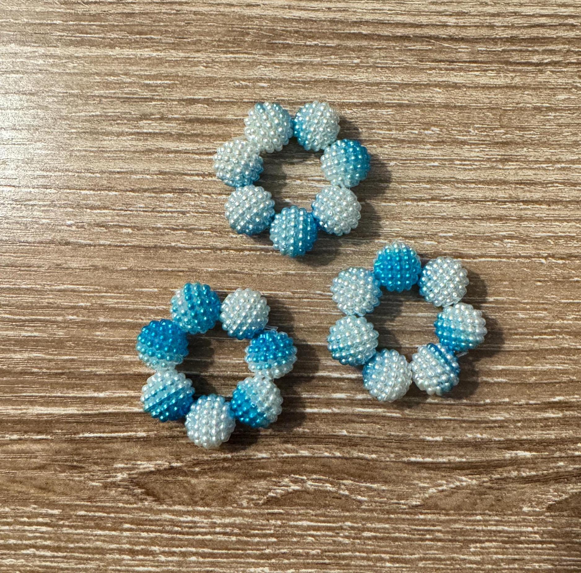 Textured Bead Fidget Toy | Blue, White Ombre | Sensory Stim Toy - Thumbnail 4