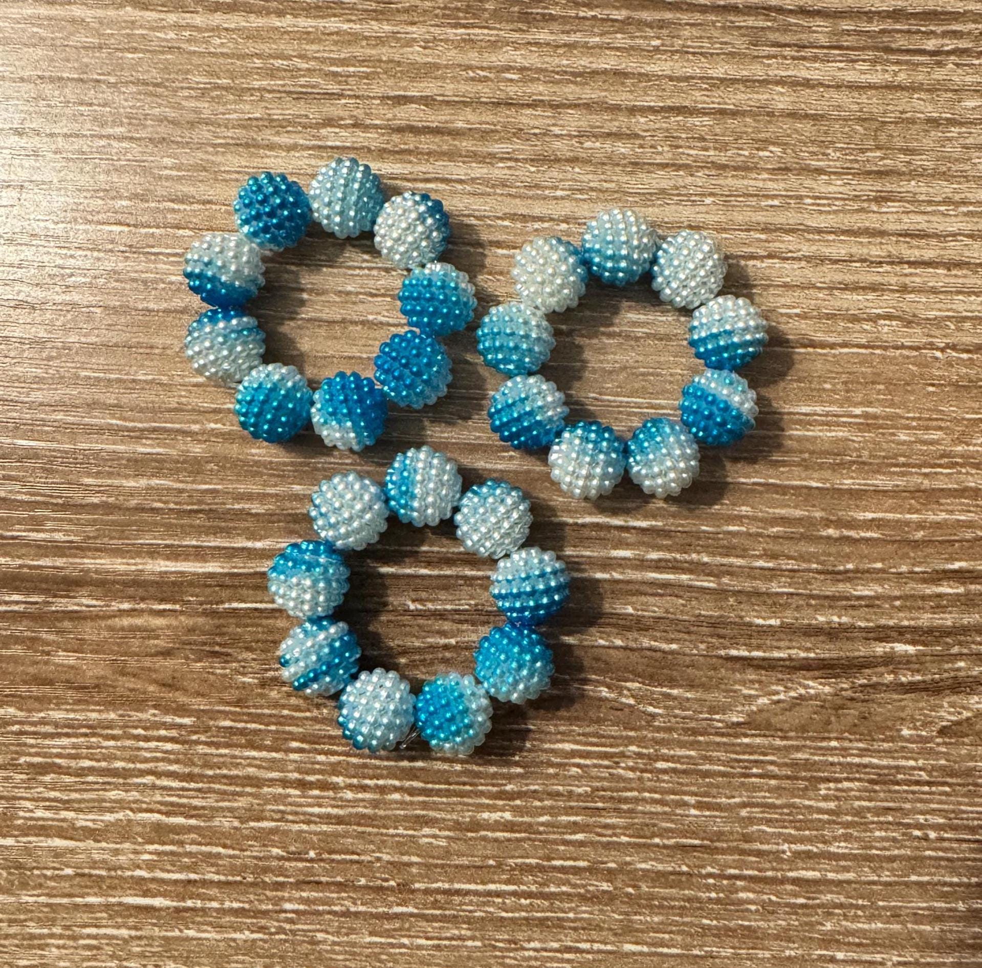 Textured Bead Fidget Toy | Blue, White Ombre | Sensory Stim Toy - Thumbnail 6