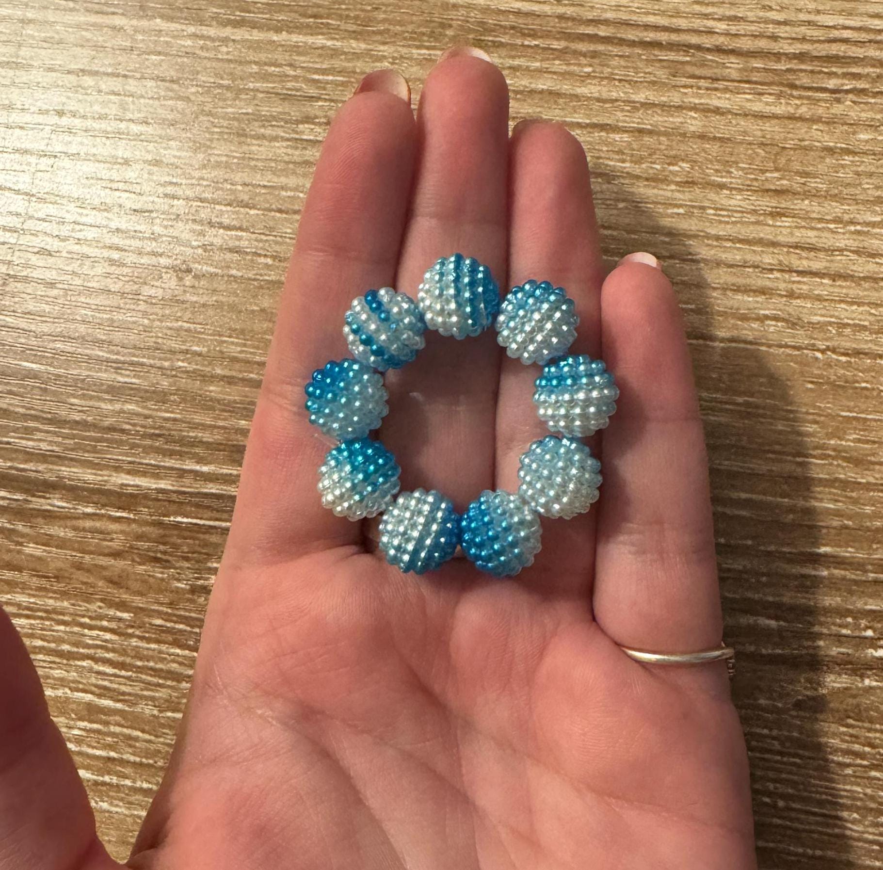 Textured Bead Fidget Toy | Blue, White Ombre | Sensory Stim Toy - Thumbnail 7
