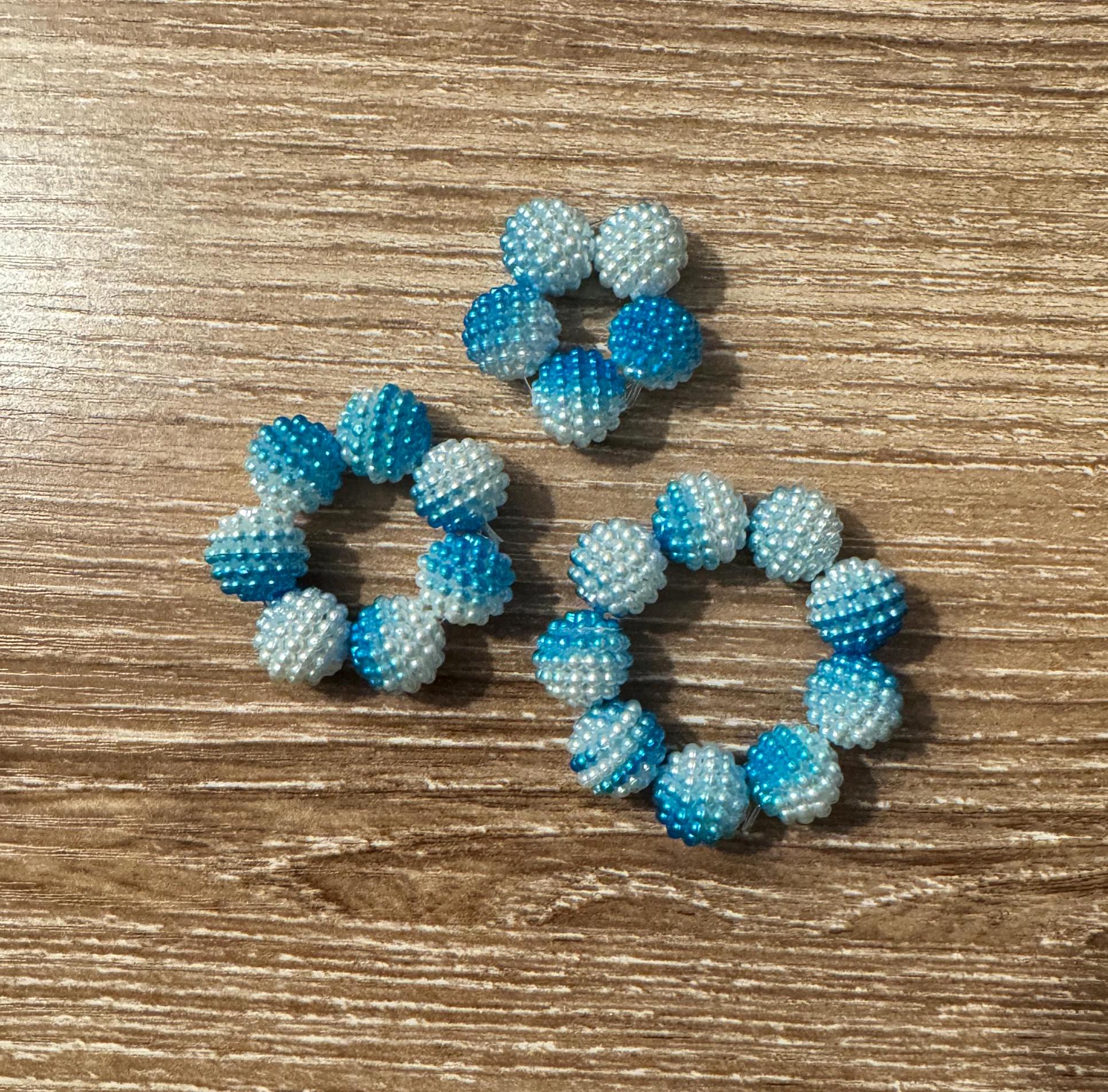 Textured Bead Fidget Toy | Blue, White Ombre | Sensory Stim Toy