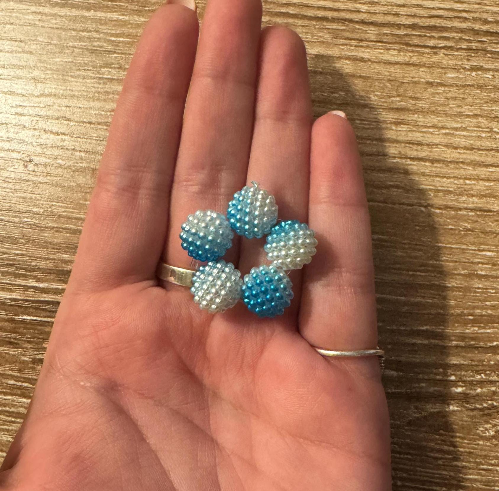 Textured Bead Fidget Toy | Blue, White Ombre | Sensory Stim Toy - Thumbnail 3