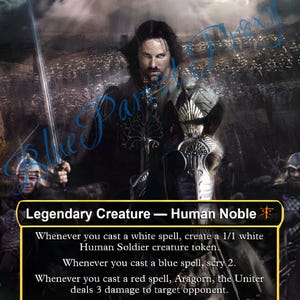 mtg lotr aragorn card Aragorn, King of Gondor [5] [The Lord of the Rings: Tales of Middle-earth: Commander] [Foil]  Face to Face Games If youre the monarch Aragorn, the Uniter (#317) (showcase)