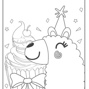 Animal Birthday Coloring Pages - Blank - DIGITAL DOWNLOAD, Invitations
