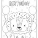 Animal Birthday Coloring Pages - Blank - DIGITAL DOWNLOAD, Invitations