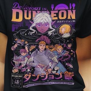 Laios Touden Dungeon Meshi T-Shirt delicious Anime Vintage Special shirt